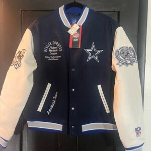 NFL Dallas Cowboys Blue and White Varsity Jacket